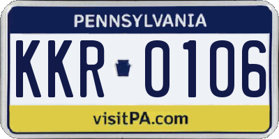 PA license plate KKR0106