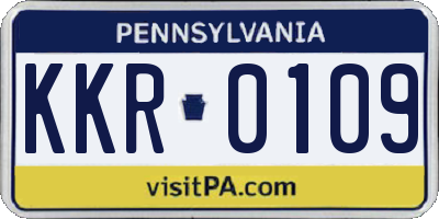 PA license plate KKR0109