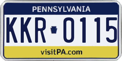 PA license plate KKR0115