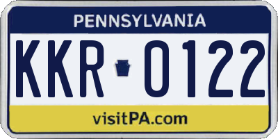 PA license plate KKR0122