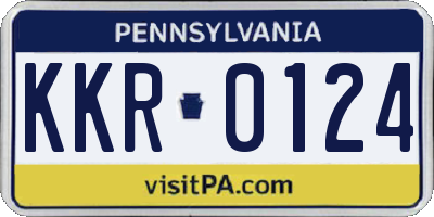 PA license plate KKR0124