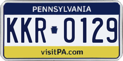 PA license plate KKR0129