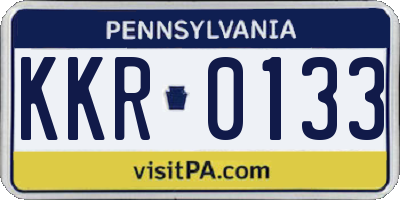 PA license plate KKR0133