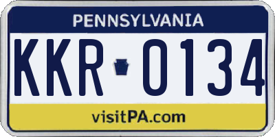 PA license plate KKR0134