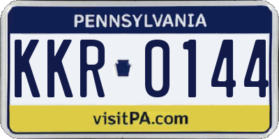 PA license plate KKR0144