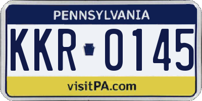 PA license plate KKR0145
