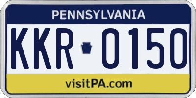 PA license plate KKR0150