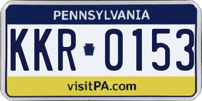 PA license plate KKR0153