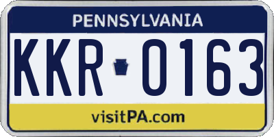 PA license plate KKR0163