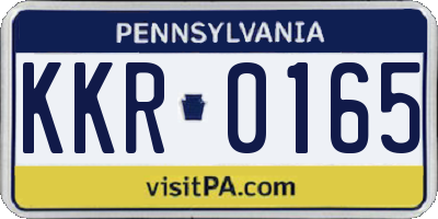 PA license plate KKR0165