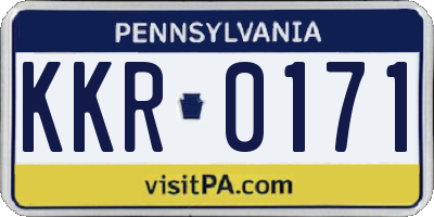 PA license plate KKR0171