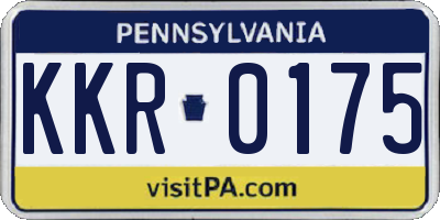 PA license plate KKR0175