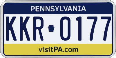 PA license plate KKR0177