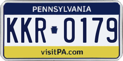 PA license plate KKR0179