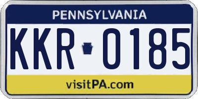 PA license plate KKR0185