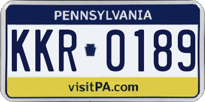 PA license plate KKR0189