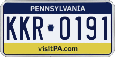 PA license plate KKR0191