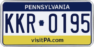 PA license plate KKR0195
