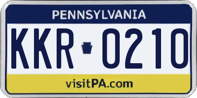 PA license plate KKR0210