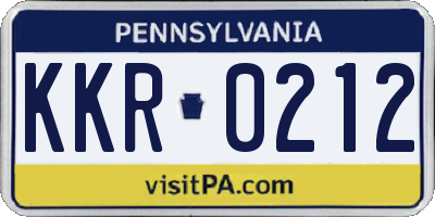 PA license plate KKR0212