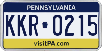 PA license plate KKR0215