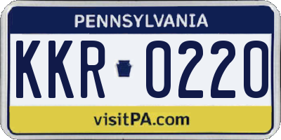 PA license plate KKR0220