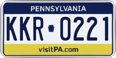 PA license plate KKR0221
