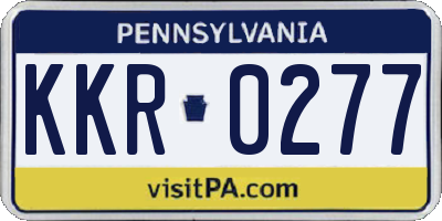 PA license plate KKR0277