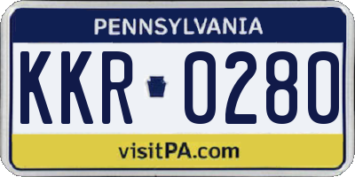 PA license plate KKR0280
