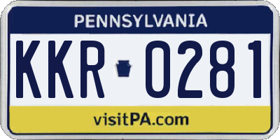 PA license plate KKR0281