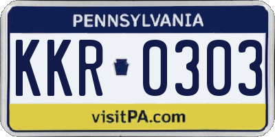 PA license plate KKR0303