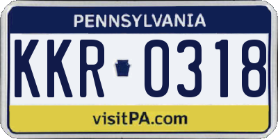 PA license plate KKR0318
