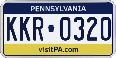 PA license plate KKR0320
