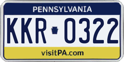 PA license plate KKR0322