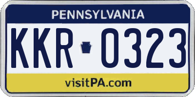 PA license plate KKR0323
