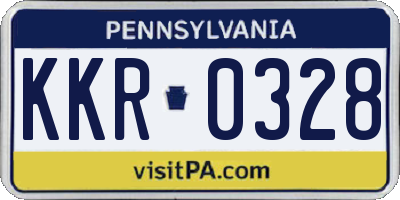 PA license plate KKR0328