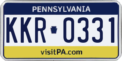 PA license plate KKR0331
