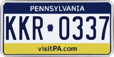 PA license plate KKR0337