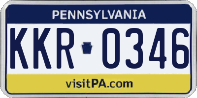 PA license plate KKR0346