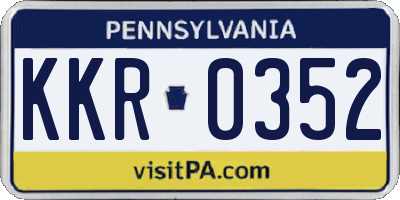 PA license plate KKR0352