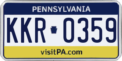 PA license plate KKR0359
