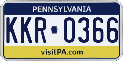 PA license plate KKR0366