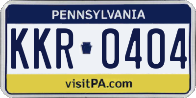 PA license plate KKR0404