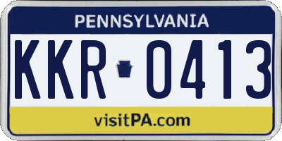 PA license plate KKR0413