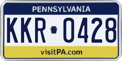 PA license plate KKR0428