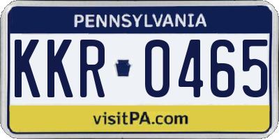 PA license plate KKR0465