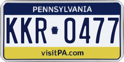 PA license plate KKR0477