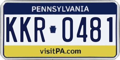 PA license plate KKR0481