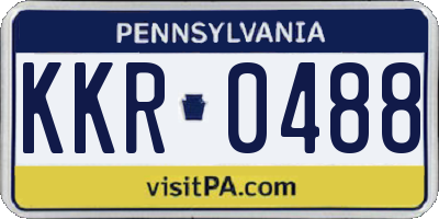 PA license plate KKR0488