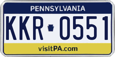 PA license plate KKR0551